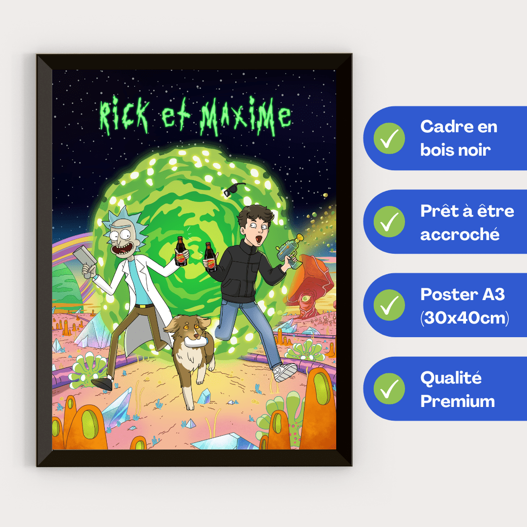 poster encadré Rick et Morty personnalisé